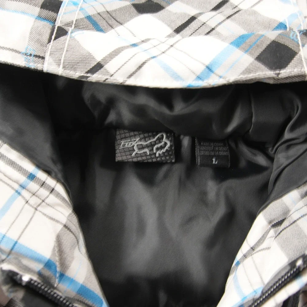 VTG Y2K Fox Racing Plaid Skate BMX Hooded Insulated Men Jacket L Snow Sport Snow